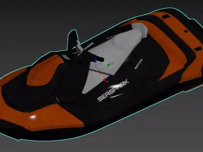 Sea-Doo Spark Personal Watercraft Orange Black 3D model 3D model