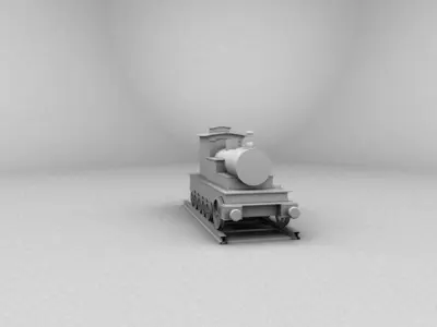 Train Engine Lowpoly Low-poly 3D model