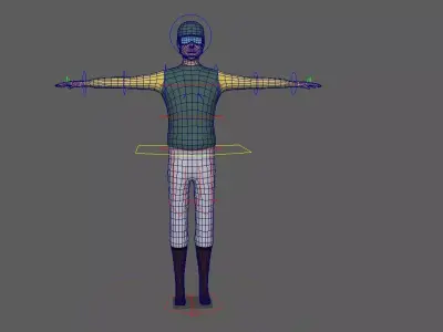 Jockey Rigged Low-poly 3D model