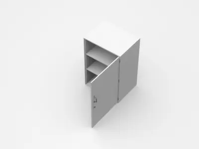 Storage Cabinet For Industrial Tools And Parts Open Door 3D model