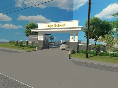 the high school gate 3D print model
