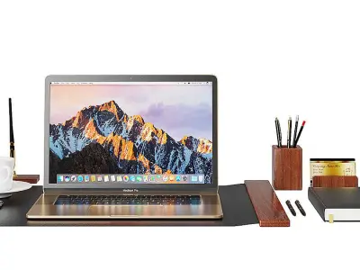 Classic Workplace With Macbook BLENDER 3D Model Cycles 3D model