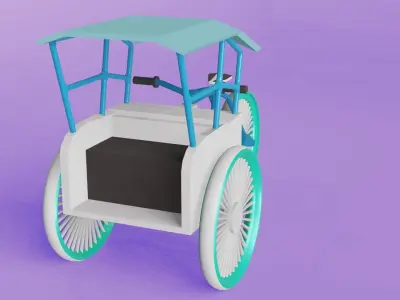 PEDICAB BECAK UNIQUE AND CLASSIC VEHICLES ARE VERY FUNNY 3D model