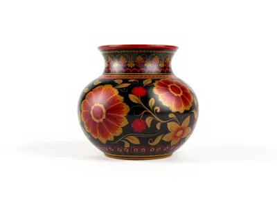 Decorative Floral Vase D Model Pack Low-poly 3D model