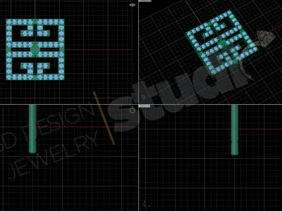 Highly luxury Givenchy design earring 3d model 3D print model