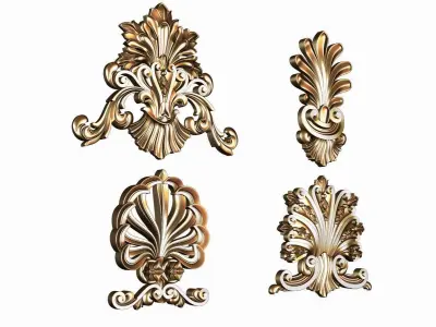 Carved decor ornament pack for cnc 19 3D model