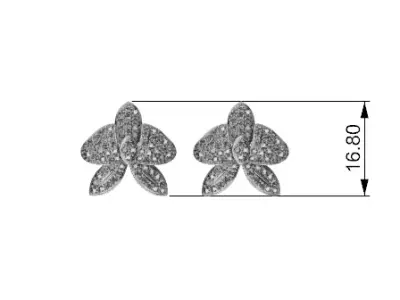Floral Earrings with Diamonds - Brinco Floral com Diamantes  3D print model