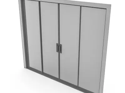 3D glass door Low-poly 3D model