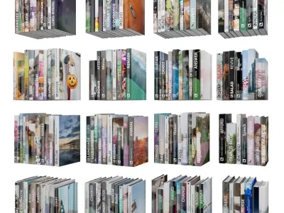 Books 150 pieces 1-9-1 Low-poly 3D model