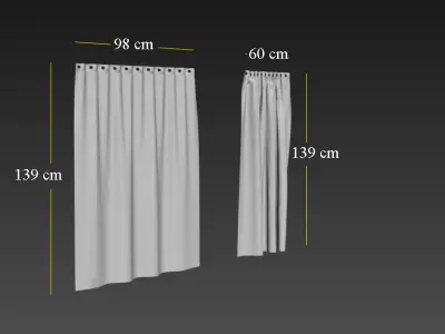 Marvelous Designer and 3DS Max Curtains03 Smallest 3D model