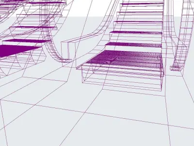 Escalator set of ladders 3D model