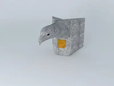 Chrome Eagle Head Sculpture Free 3D model