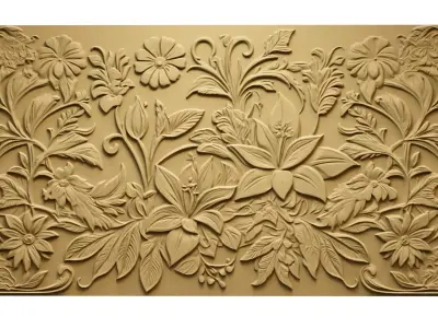 modern panel wall decor set relief stl mural CNC 274 3D model