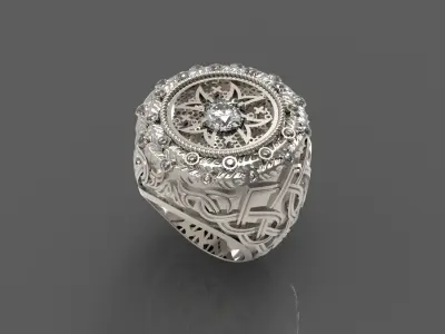 MAN RING MALTIC CROSS N -181 3D print model