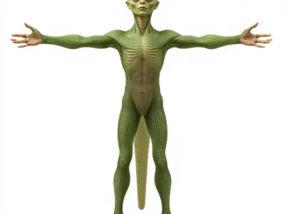 Lizard Humanoid Alien Model Pack Low-poly 3D model