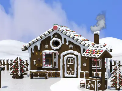 Magical Gingerbread Houses 3D model
