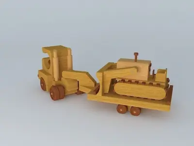 Truck board with tractor 3D model