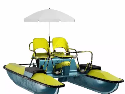 Catamaran Water Bicycle Low-poly 3D model