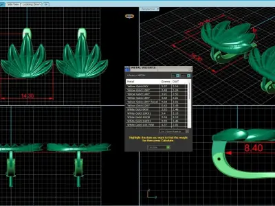 Earrings Floral Bit 3D print model