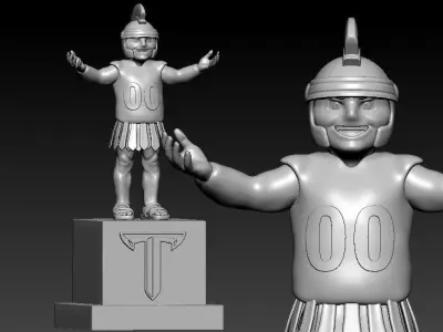 NCAA - TROY TROJANS FOOTBALL MASCOT STATUE - 3D MODEL PRINT 3D print model