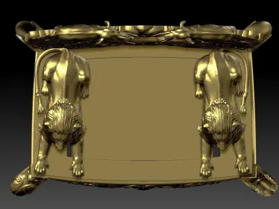 Lion Handle With Elephant Back Royal Ancient Chair 3D model