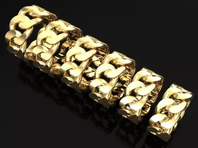 Chain ring - Miami Cuban ring - Link ring - Size 6 - 11 3D Model Collection