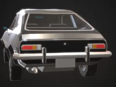 Low-Poly Retro City Car 01 Low-poly 3D model