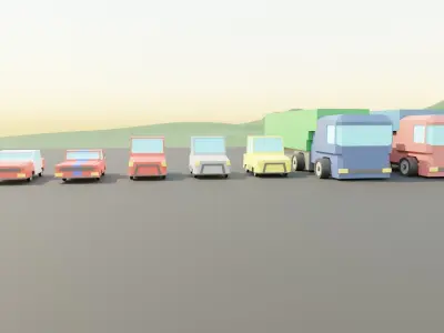 Low Poly City Vehicles 3D model
