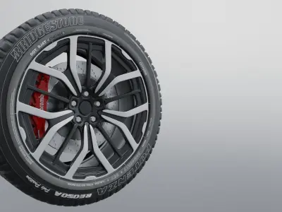Modern sport car lowpoly 3d rims Low-poly 3D model