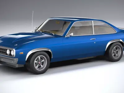 Generic Coupe 1978 with interior 3D model