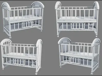 Cribs Furniture Low-poly 3D model