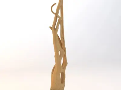 Sahta Maoli Wooden Sculpture 3D model