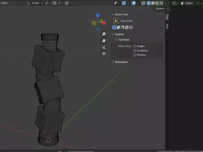 Golden Green Vase Set 04-Sculptural Modern Form with Gold Detail 3D model