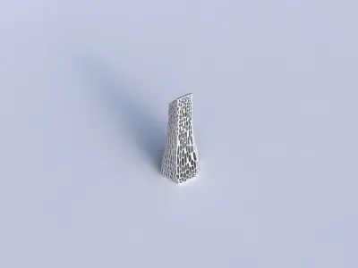 Vase top bent hexagon with dense twisted organic lattice 3D print model