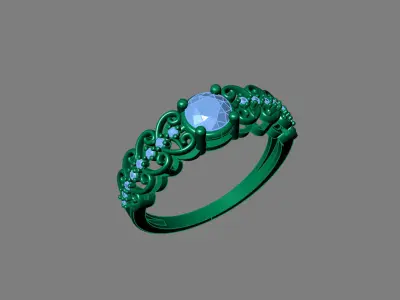 Rings for Women Womens Rings Stone Ring Ready STL 3DM Models  3D print model