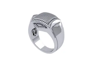 Man  Art -deco Ring 3D print model