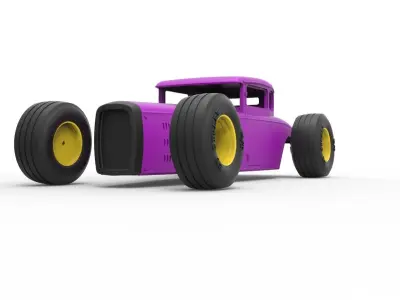 Shell and wheels for Hot rod Scale 1 to 24 3D print model