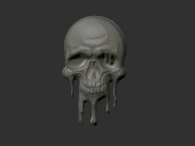 melting skull decor  3D print model