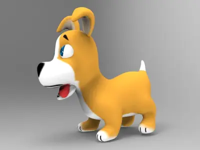 Dog Toon Model Low-poly 3D model