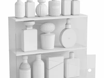 Set of perfumes for the bathroom or beauty salon 3D model