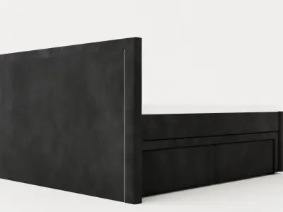 Franco Bed Package 180x200 Black Velvet Low-poly 3D model