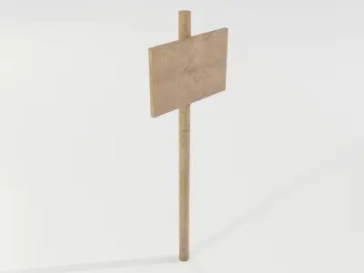 Simple Wooden Sign Free 3D model