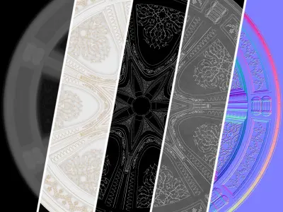 Ornamented Dome - LowPoly - PBR - Seamless Wall Low-poly 3D model