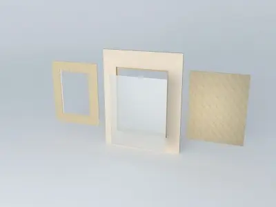 Picture Frame Bespoke Edwardian Complete with Mount Back Glass Free 3D model