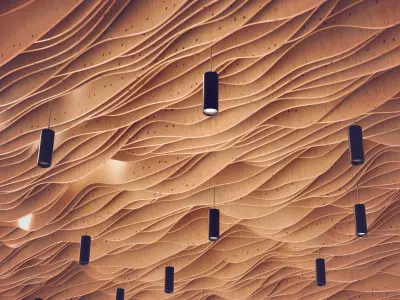 Parametric wood Hall ceiling Light 3D model