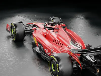 F1 2023 Ferrari  SF-23 Low-poly 3D model
