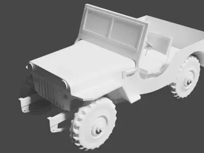 Classic War Jeep  3D model