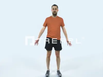 Portrait 09J Animated Rigged Sports Man Low-poly 3D model