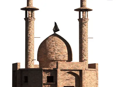 a historic mosque Low-poly 3D model