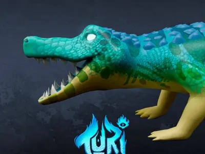 Spiritual Aligator Low-poly 3D model
